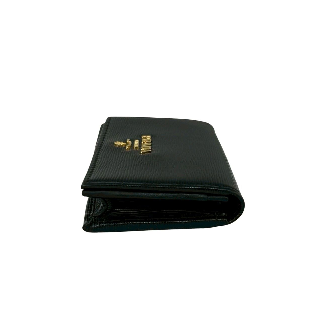 極 美品 PRADA プラダ ロゴ ゴールド 金具 レザー 本革 カードケース