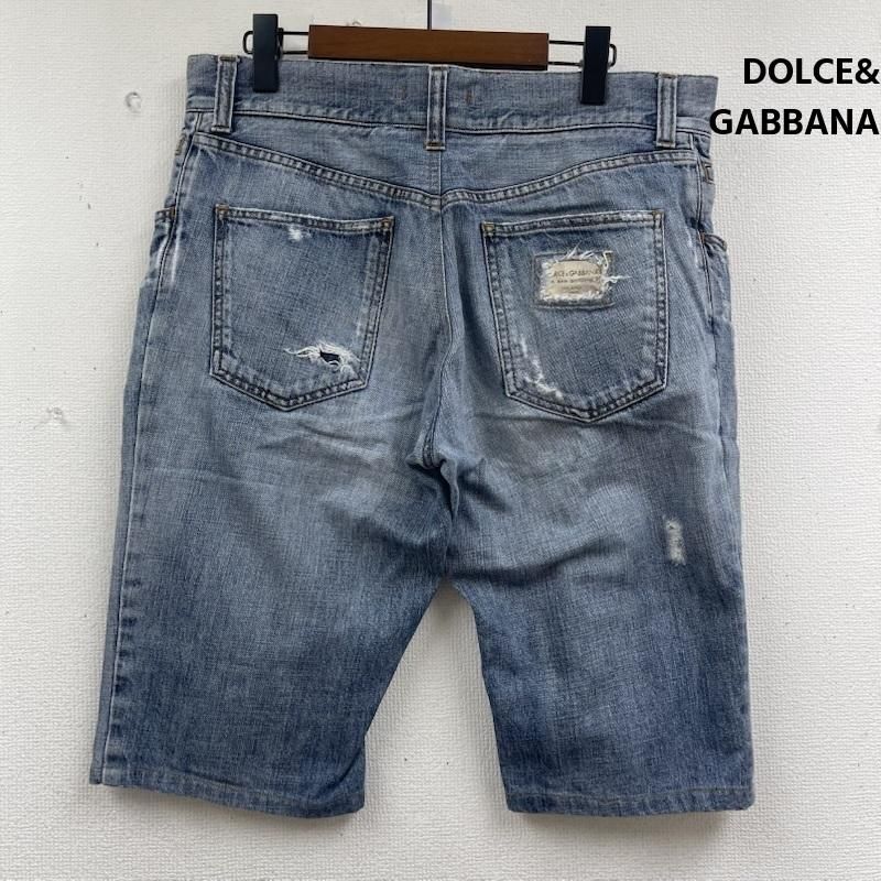 ドルチェアンドガッバーナ イタリア製 クラッシュ ダメージ加工 メタルパッチ デニム ハーフ パンツ メンズ 52 ISItems【USED】【古着】【中古】50159615