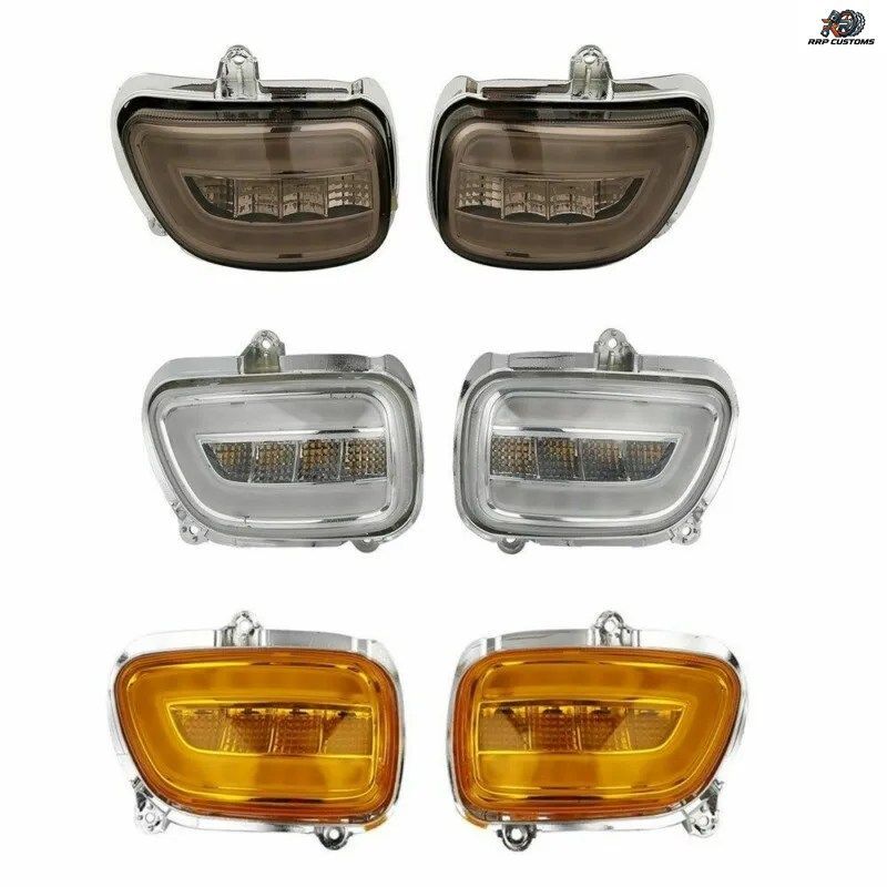 オートバイ用フロントLED/バルブウインカーインジケーターライト ホンダ ゴールドウイング GL1800 2001-2017 F6B 13-17 クリア/スモーク/オ
