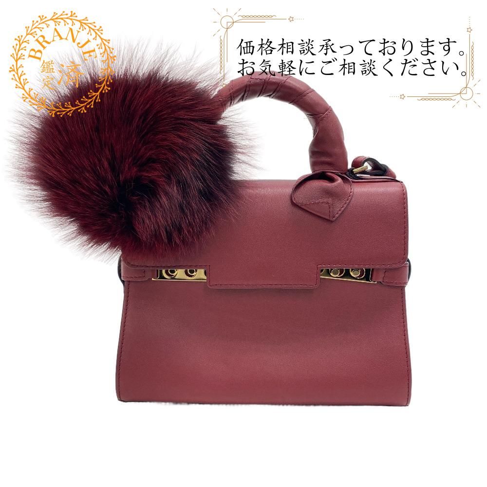 Delvaux/デルボー タンペートスモール 2WAY ショルダーバッグ ファー レザー ハンドバッグ ボルドー レディース ブランド