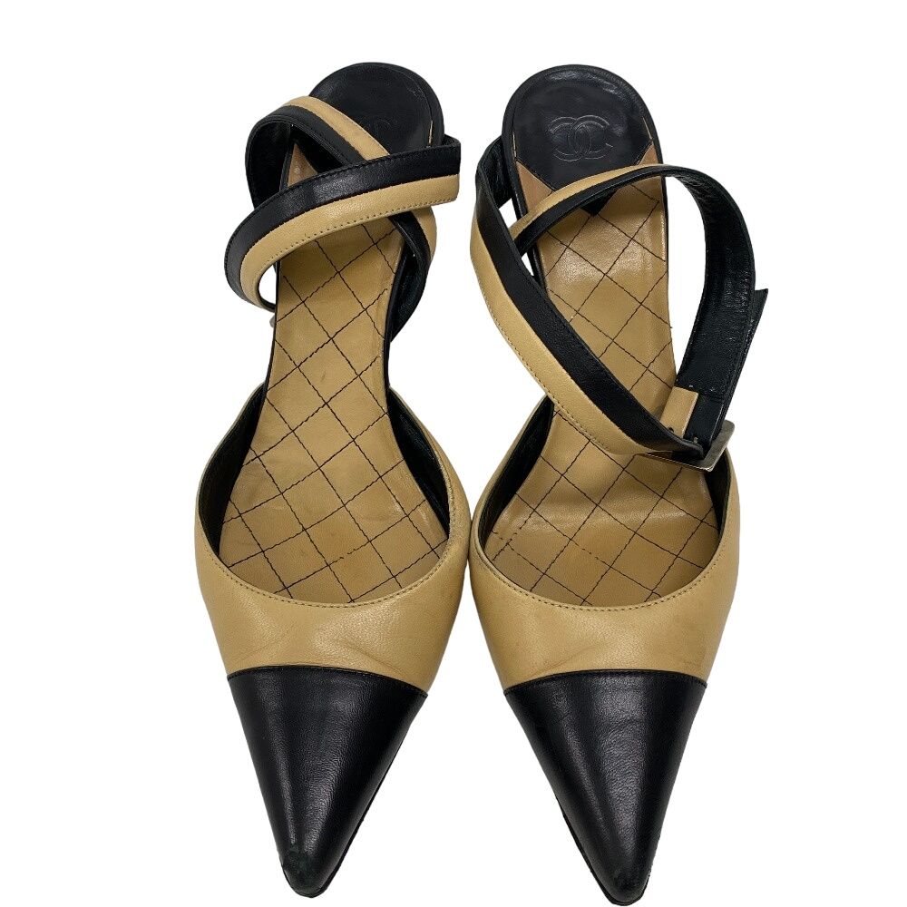 CHANEL/シャネル 36 1/2 ココマーク レザー パンプス ブラック