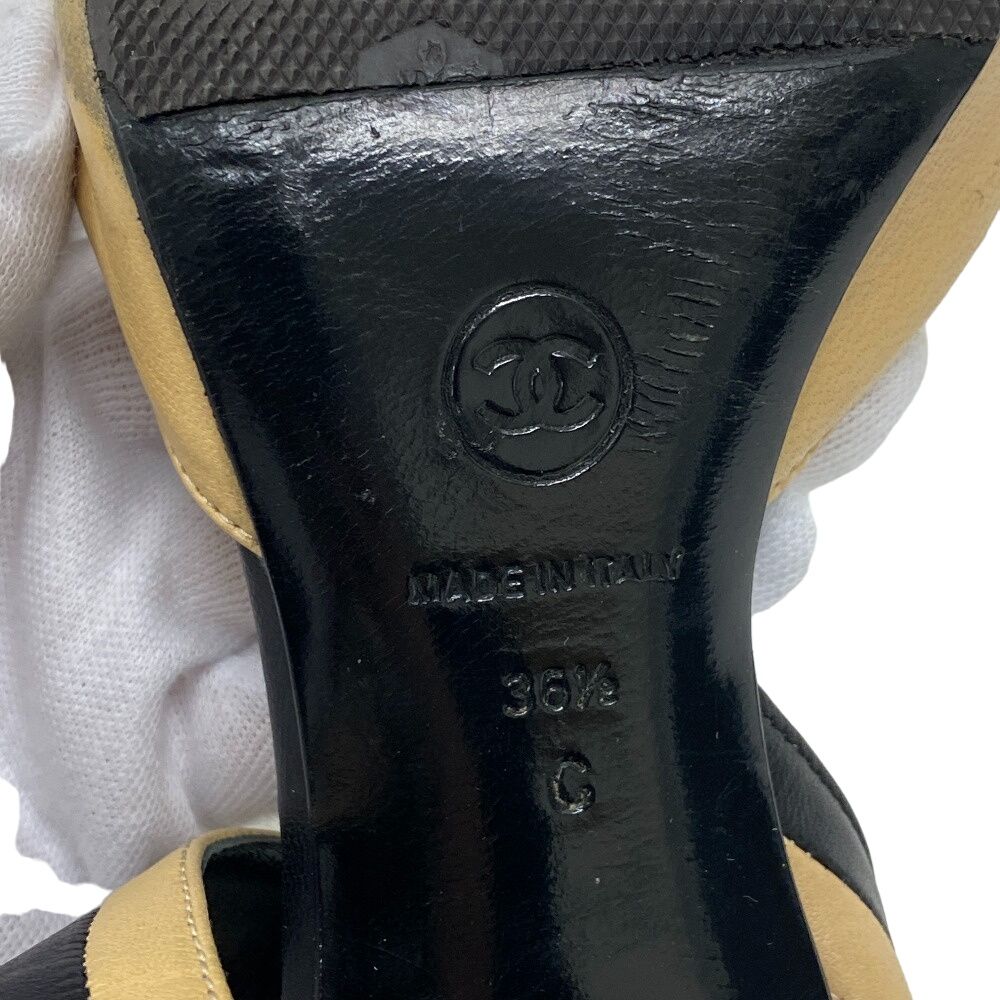 CHANEL/シャネル 36 1/2 ココマーク レザー パンプス ブラック