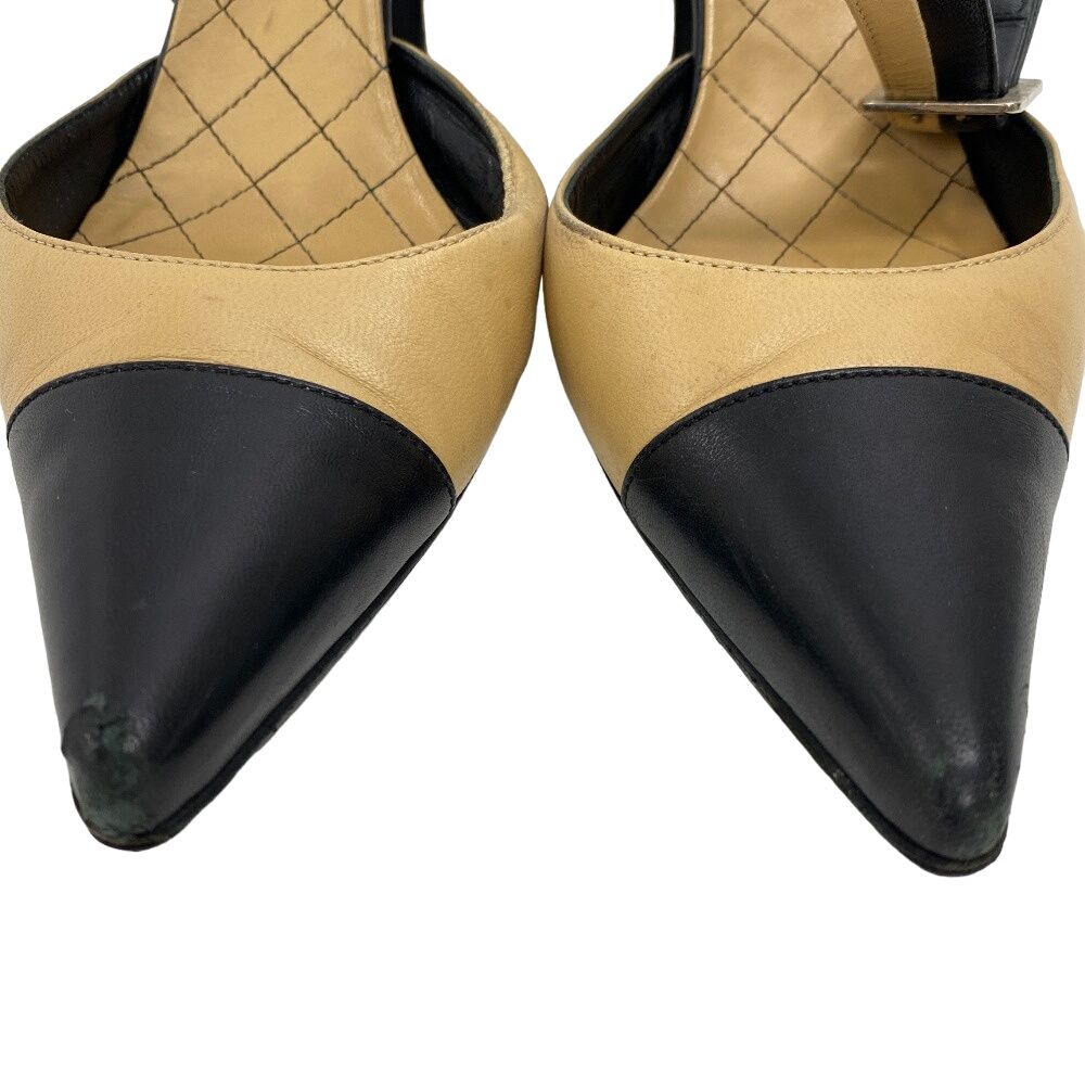 CHANEL/シャネル 36 1/2 ココマーク レザー パンプス ブラック