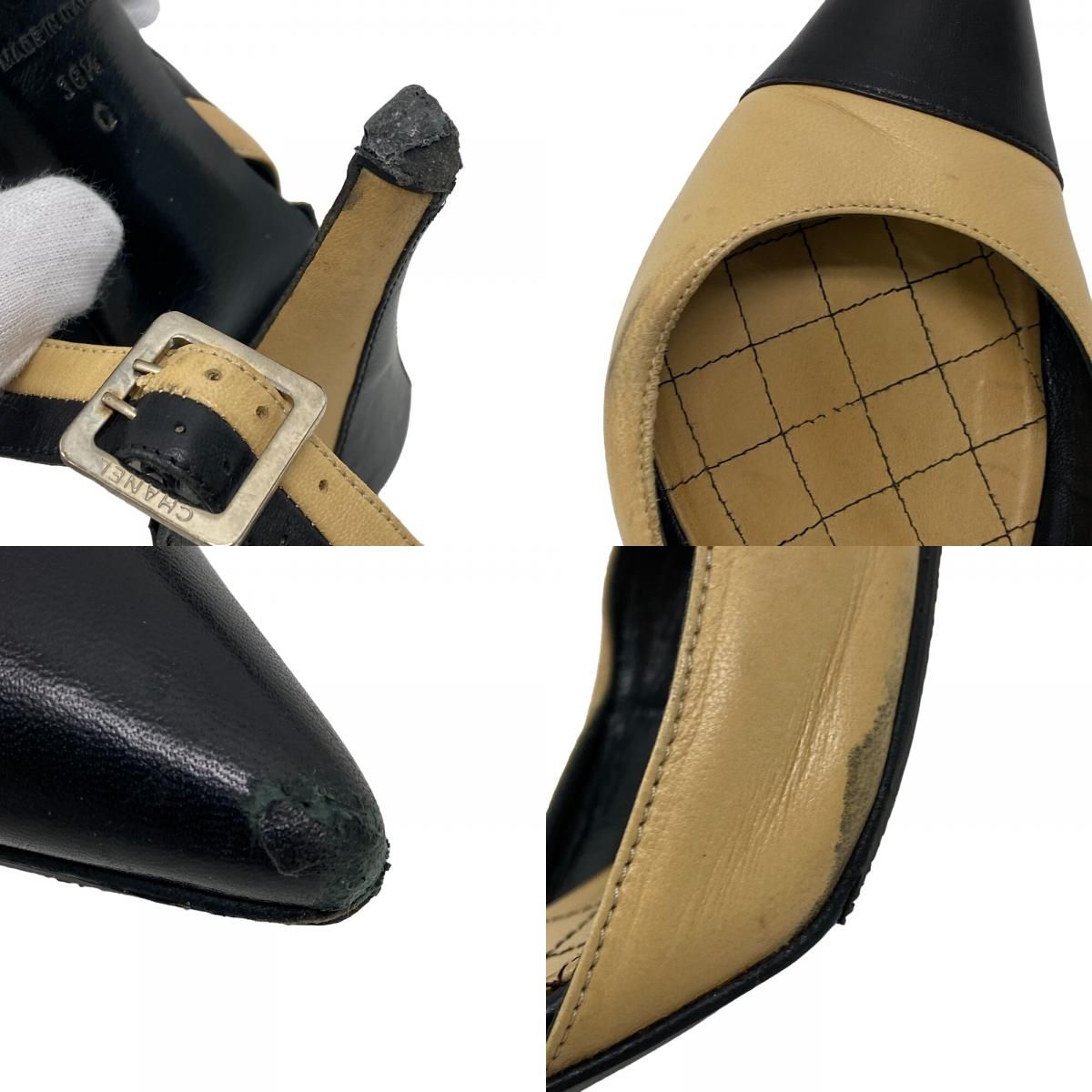 CHANEL/シャネル 36 1/2 ココマーク レザー パンプス ブラック