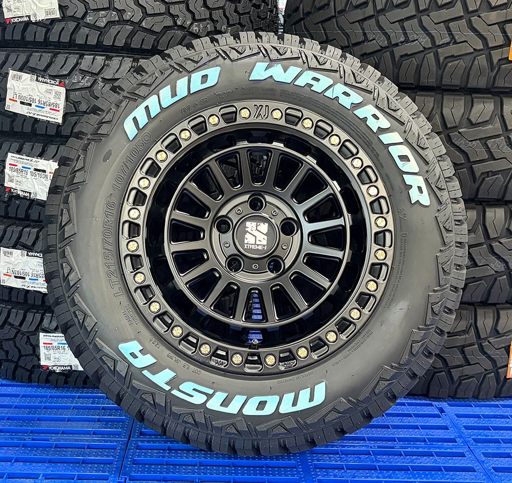 XTREMEJ XJ08 車種 デリカD5 エクストレイル RAV4 16インチ MONSTA MUDWARRIOR 215/70R16 新品 タイヤホイール 4本セット 1台分