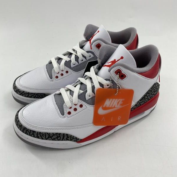 【中古】NIKE AIR JORDAN 3 RETRO OG Fire Red 2022 スニーカー 28cm DN3707-160 ホワイト レッド グレー ナイキ[10]