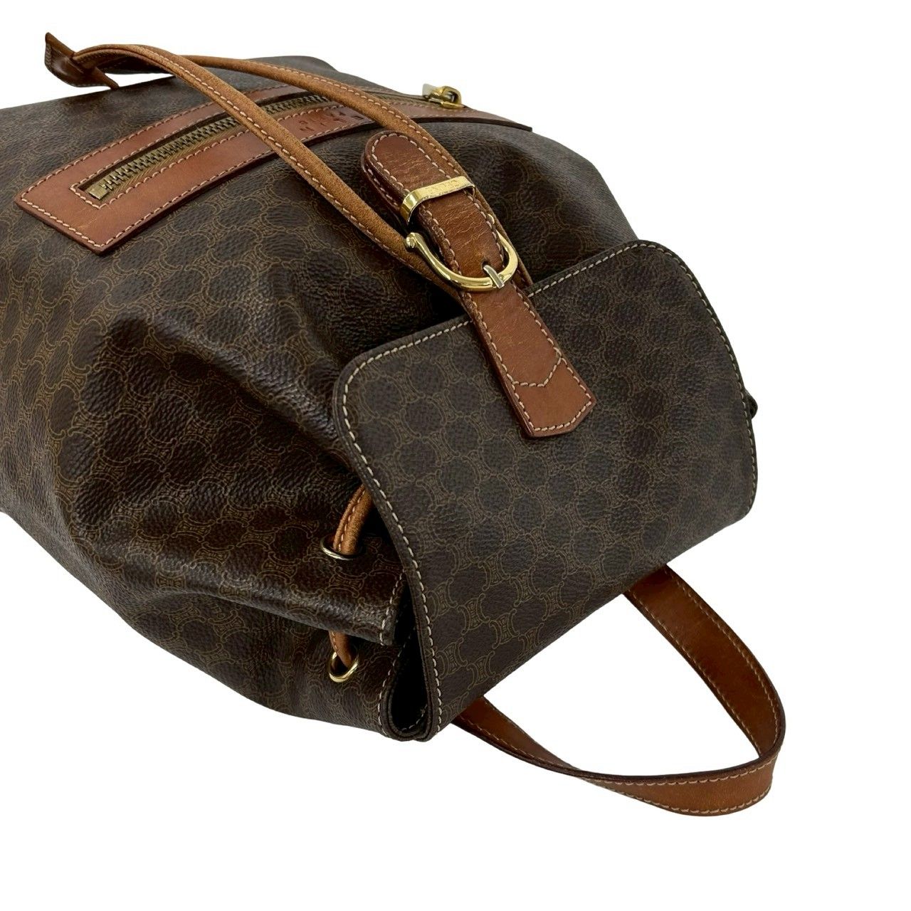 極 美品 CELINE セリーヌ ヴィンテージ マカダム ブラゾン 柄 レザー 