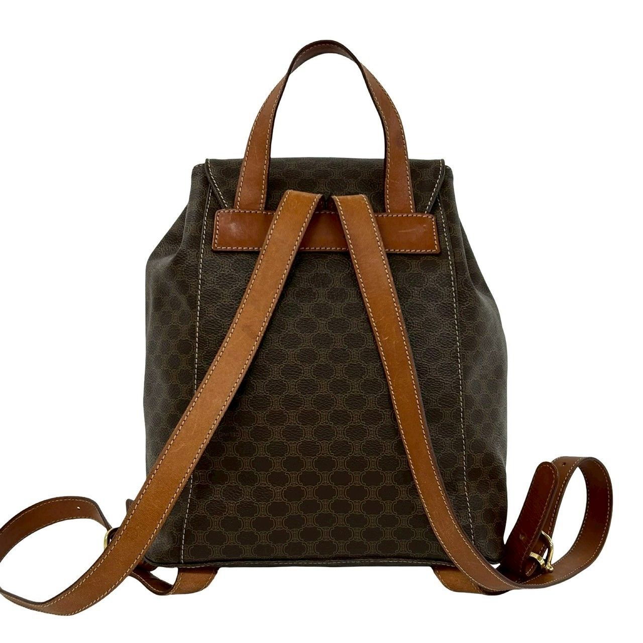 極 美品 CELINE セリーヌ ヴィンテージ マカダム ブラゾン 柄 レザー 
