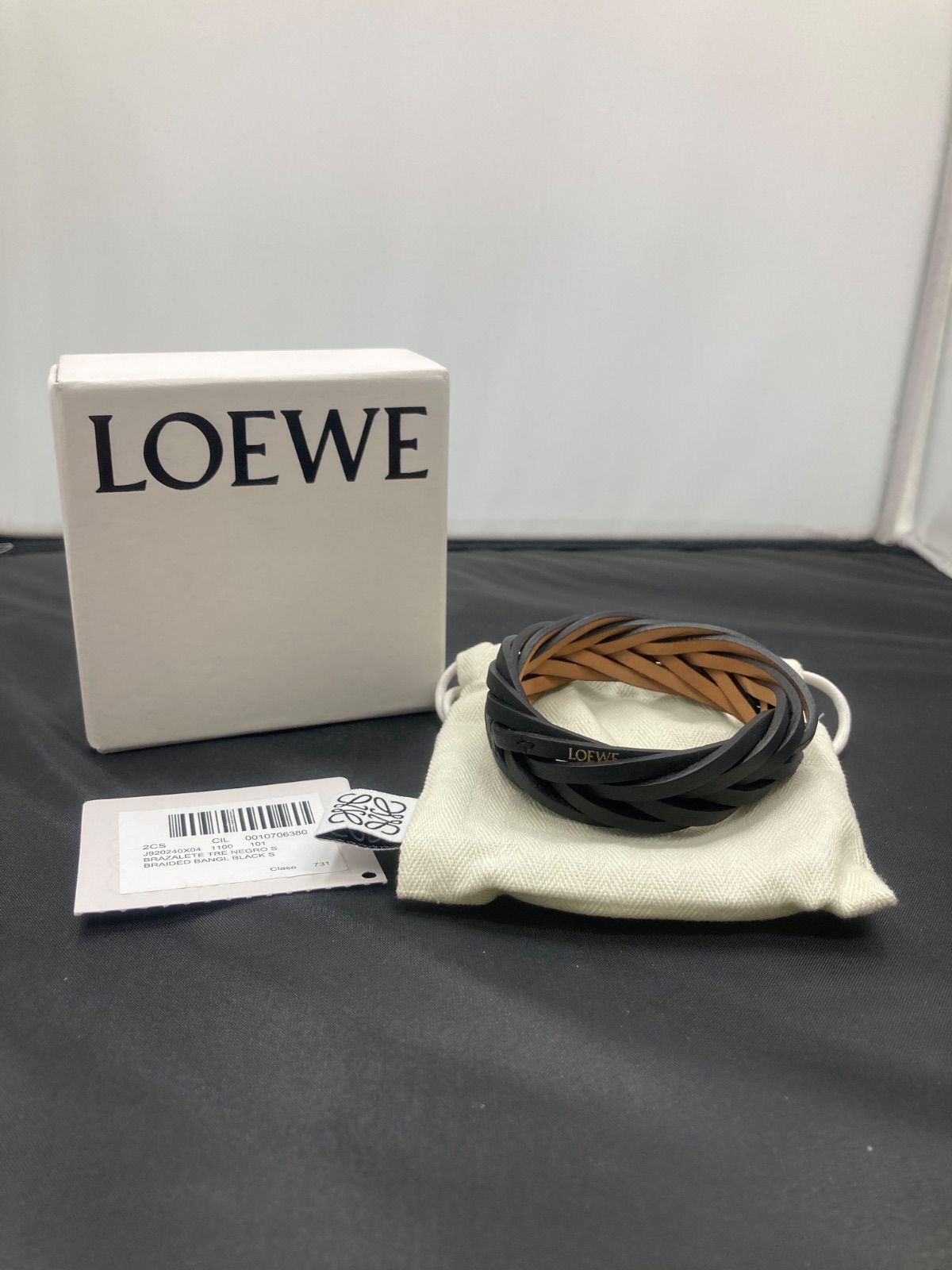 未使用 LOEWE ロエベ ブレイデット バングル J920240X04 ブラック 箱付き 平塚店　B-3
