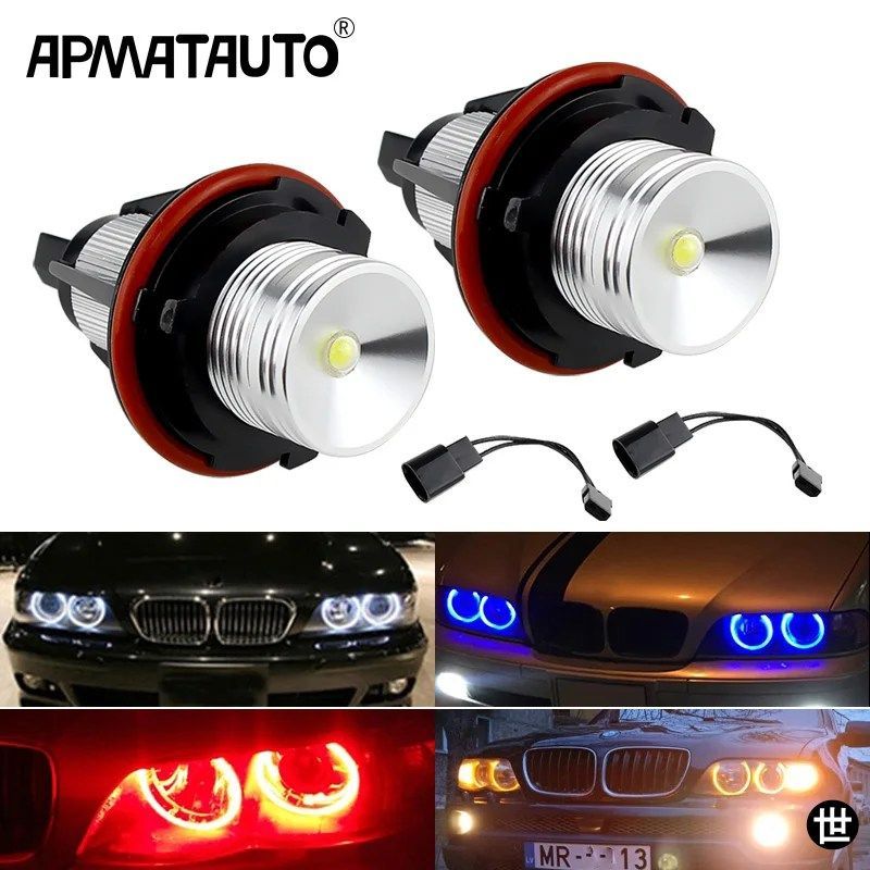 BMW E39 E53 E60 E61 E63 E65 E66 E83 E87 X5用 LEDエンジェルアイハローリングマーカーライトバルブ 2個セット 6312694048631269160976312