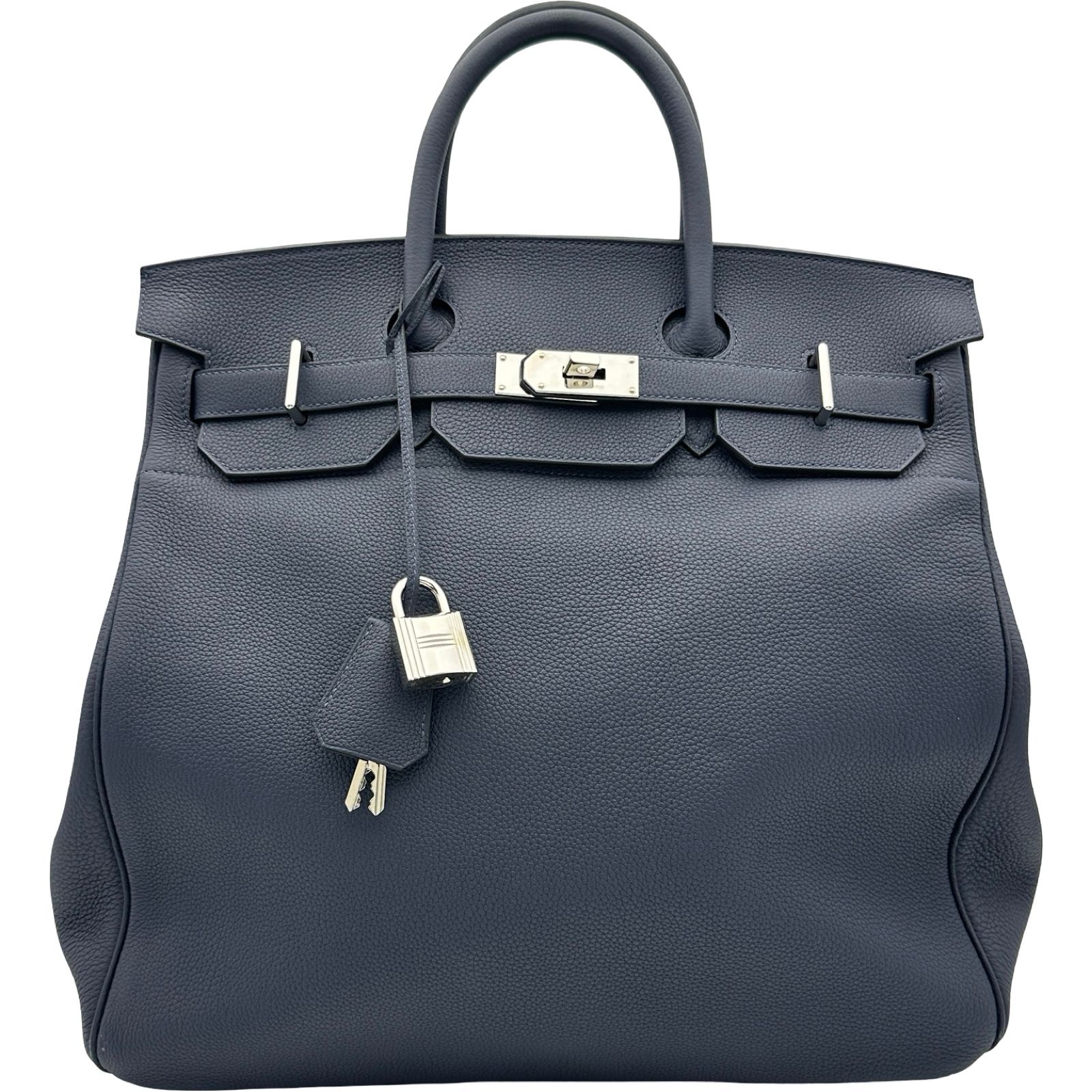 エルメス HERMES オータクロア40 U刻印 ブルーニュイ　シルバー金具 トゴ ユニセックス ハンドバッグ