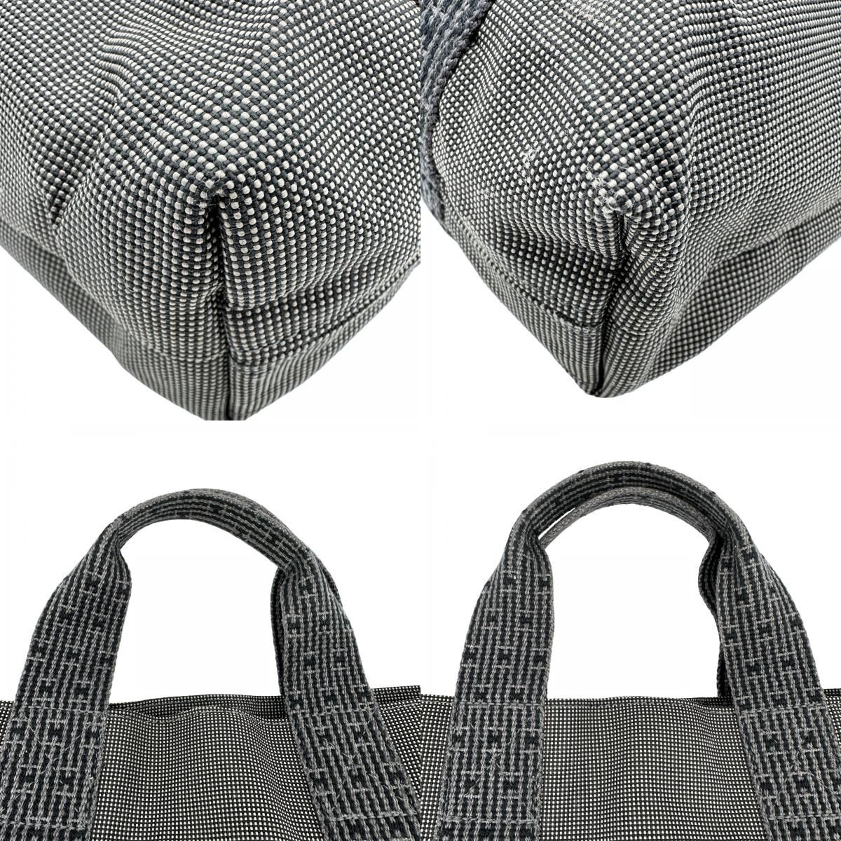 エルメス HERMES エールラインカバス グレー シルバー金具 キャンバス