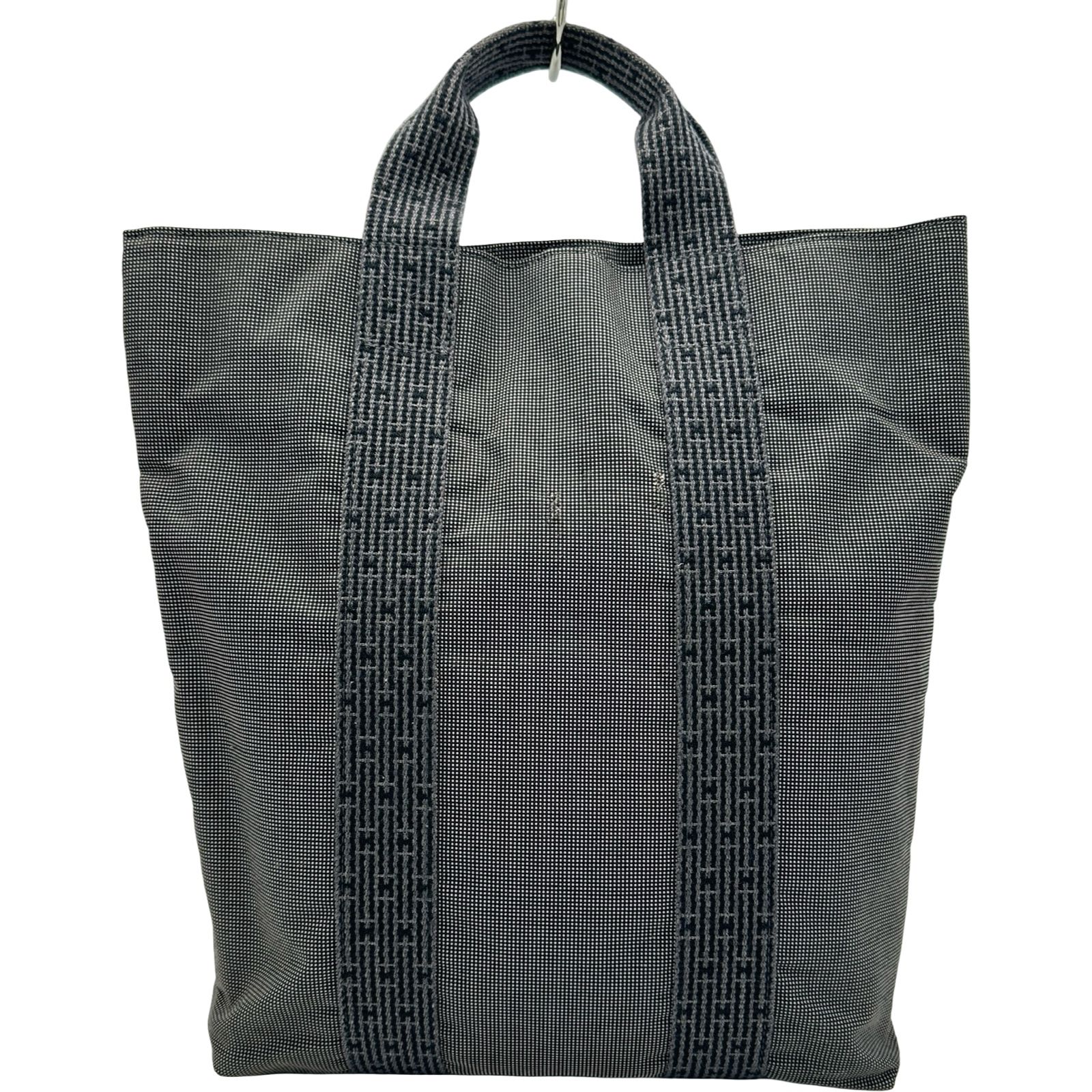 エルメス HERMES エールラインカバス グレー シルバー金具 キャンバス