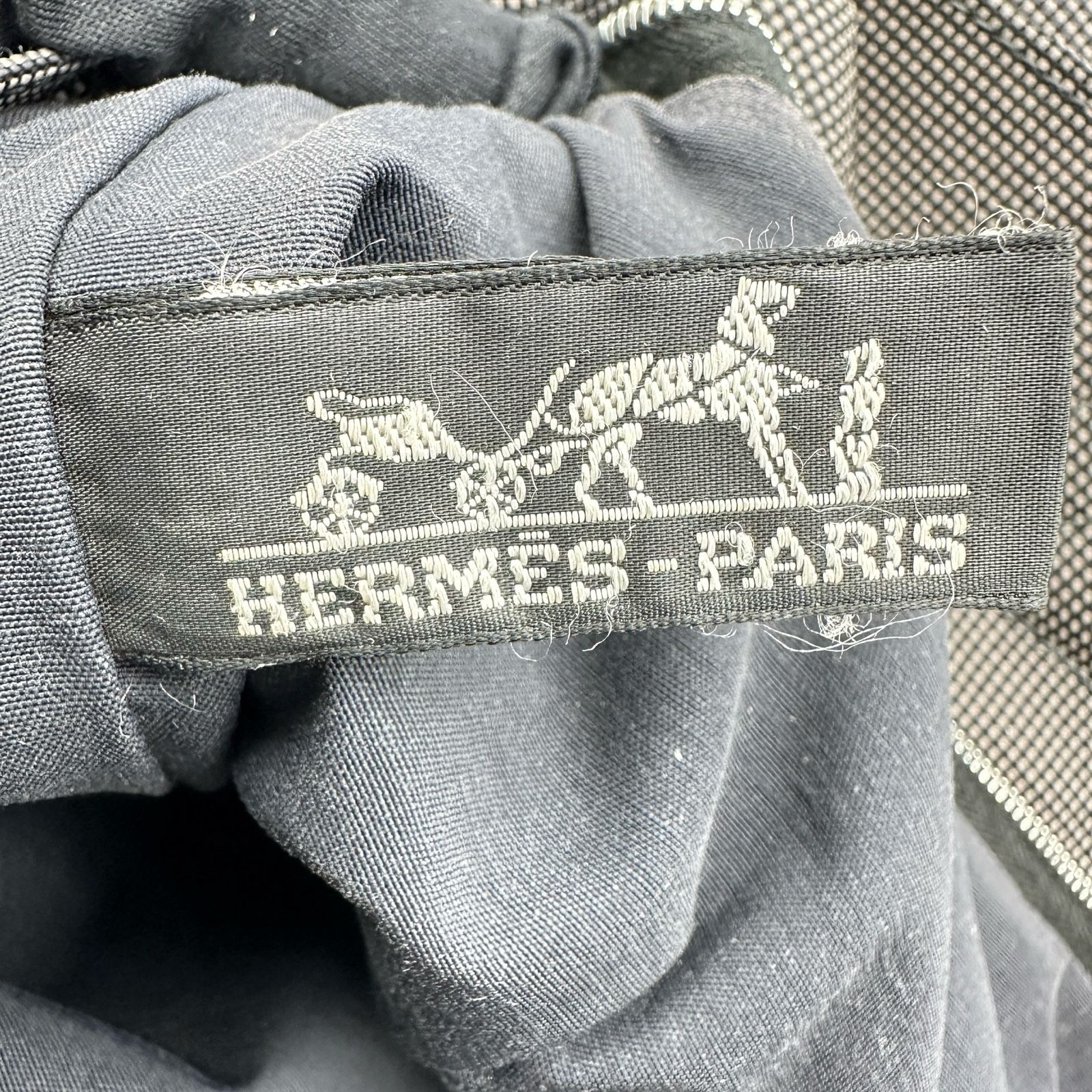エルメス HERMES エールラインカバス グレー シルバー金具 キャンバス