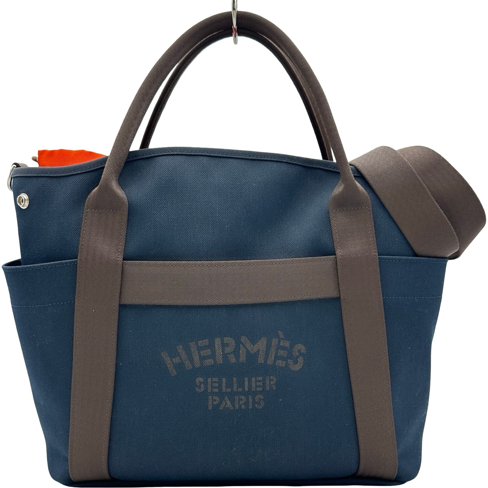 エルメス HERMES サックドパンサージュ B刻印 ネイビー シルバー金具