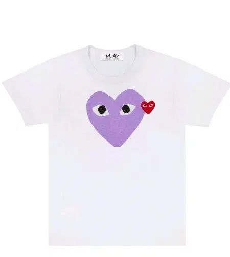 COMME des GARCONS パープル ハート 半袖Tシャツ 白 S