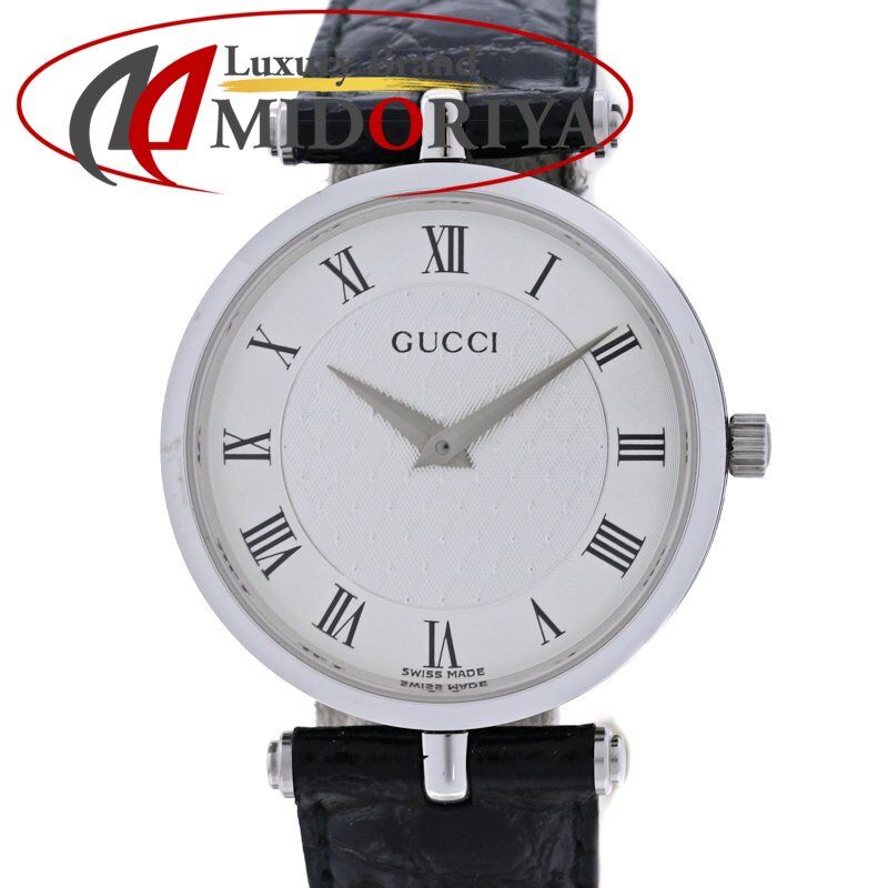 GUCCI グッチ ラウンドウォッチ 2040M【電池交換済】【中古】腕時計 メンズ ステンレススチールx牛革 /40423