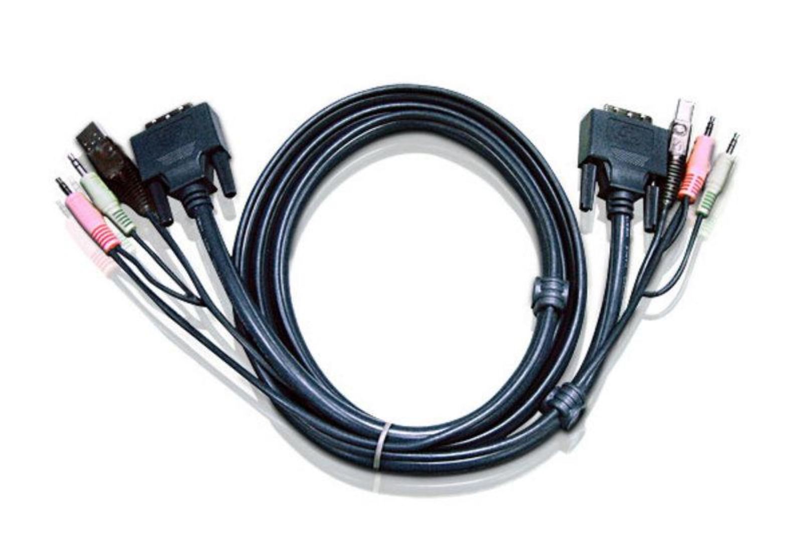 新品 ＡＴＥＮ ＤＶＩ ＫＶＭケーブル デュアルリンク対応 ３ｍ 2L-7D03UD