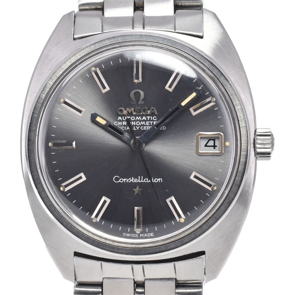 オメガ OMEGA ST168.017SP コンステレーション Cal.564 デイト グレー 自動巻き メンズ 良品 腕時計 J#148013
