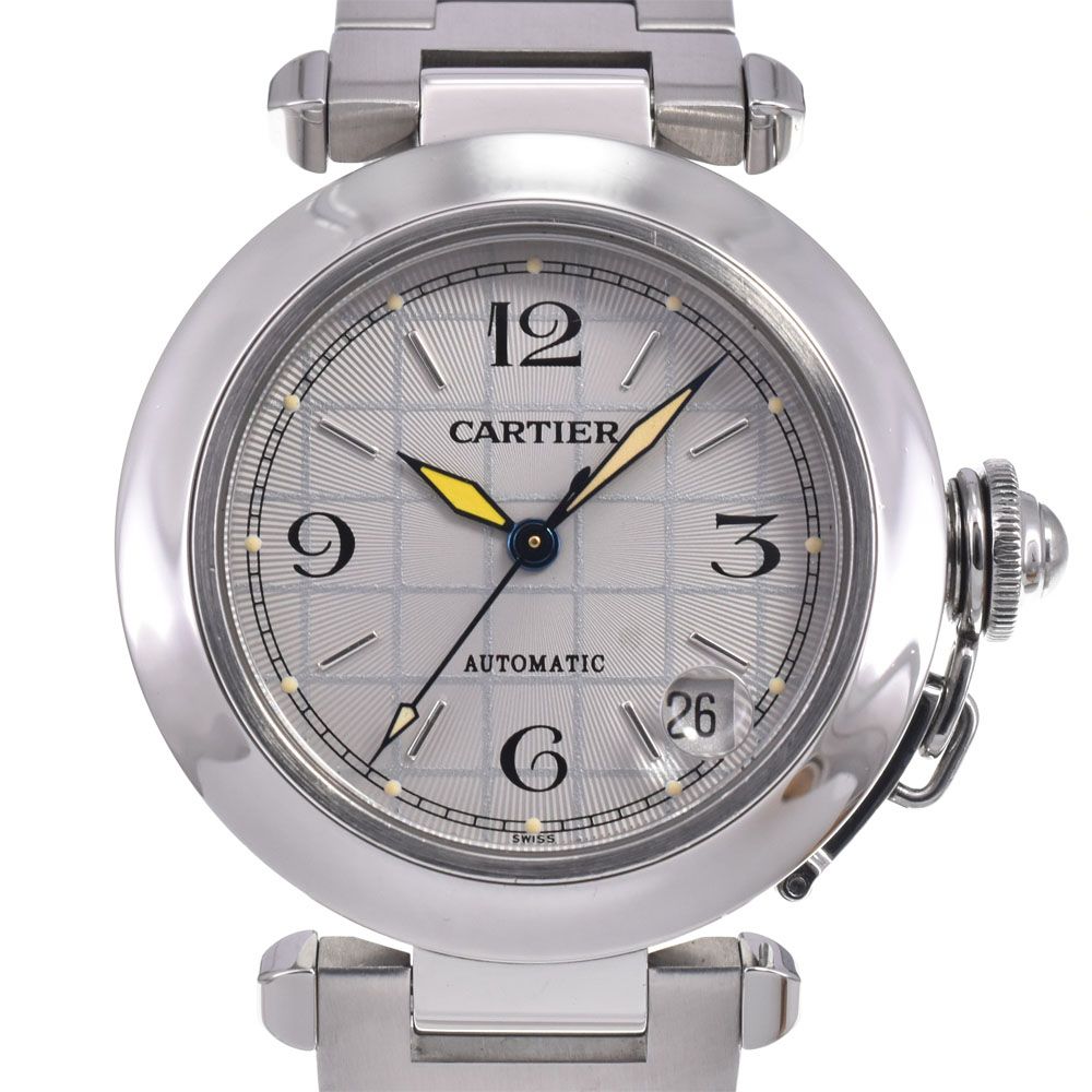カルティエ CARTIER W31023M7 パシャC デイト シルバー 自動巻き ユニセックス 美品 内箱付き 腕時計 J#148097