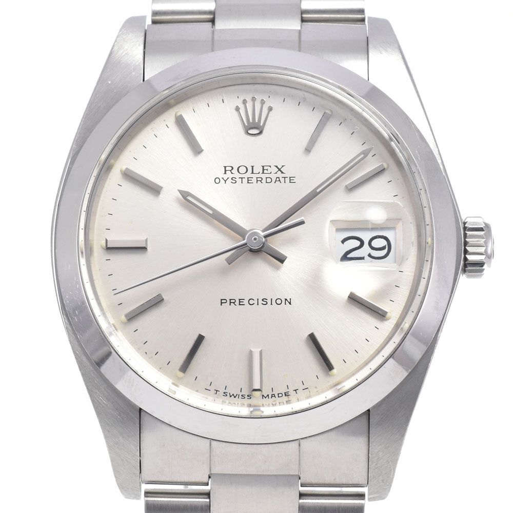 ロレックス ROLEX 6694 ヴィンテージ オイスターデイト プレシジョン Cal.1225 シルバー 手巻き メンズ 良品 保証書付き 腕時計 J#147899