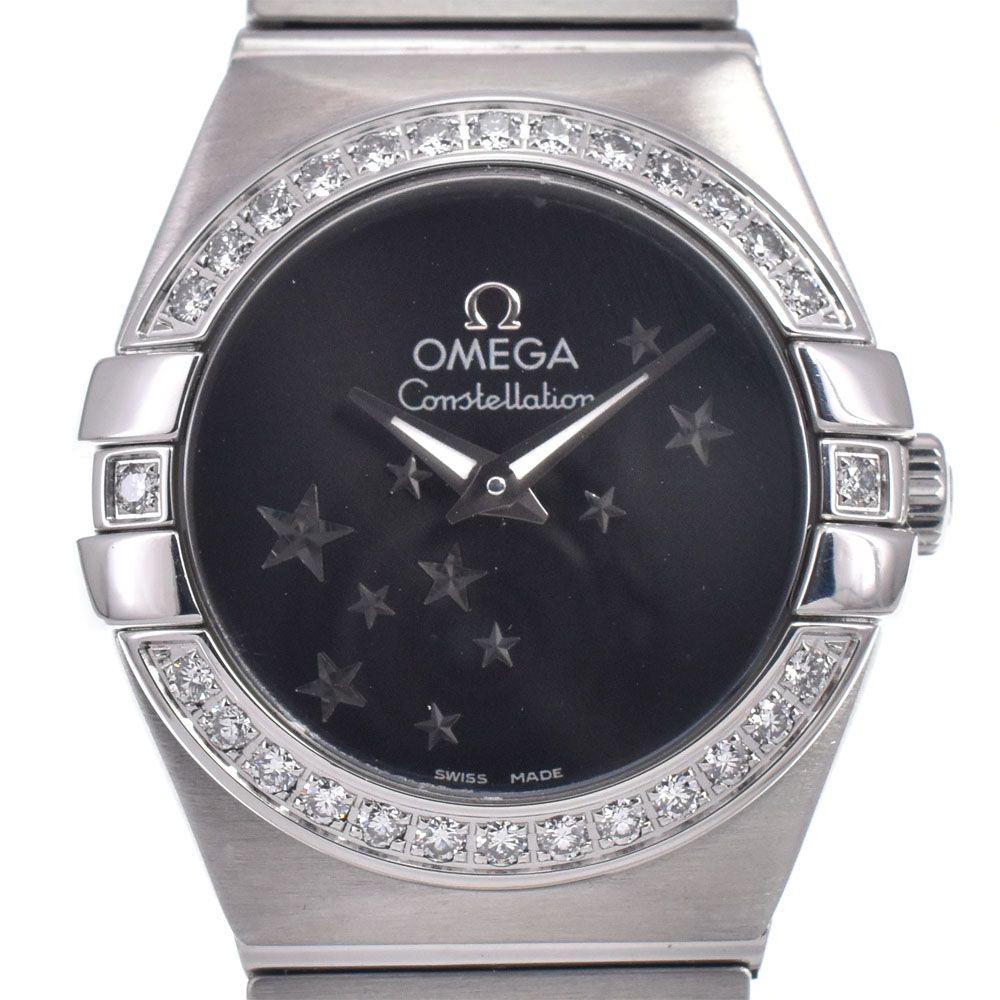 オメガ OMEGA 123.15.24.60.01.001 コンステレーション ブラッシュ ダイヤベゼル クォーツ レディース 美品 保証書付き 腕時計 J#147820