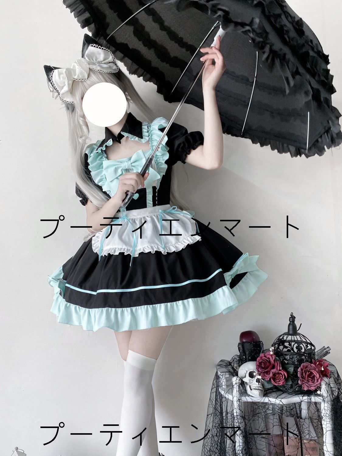人気商品 ロリータ洋装 メイドコスプレ 3点セット ワンピース＋エプロン＋フェイクカラー S～Lサイズ 後ろ松緊調節可能 高品質 韓国スタイル ガーリー 日常使い デートに最適 おしゃれ