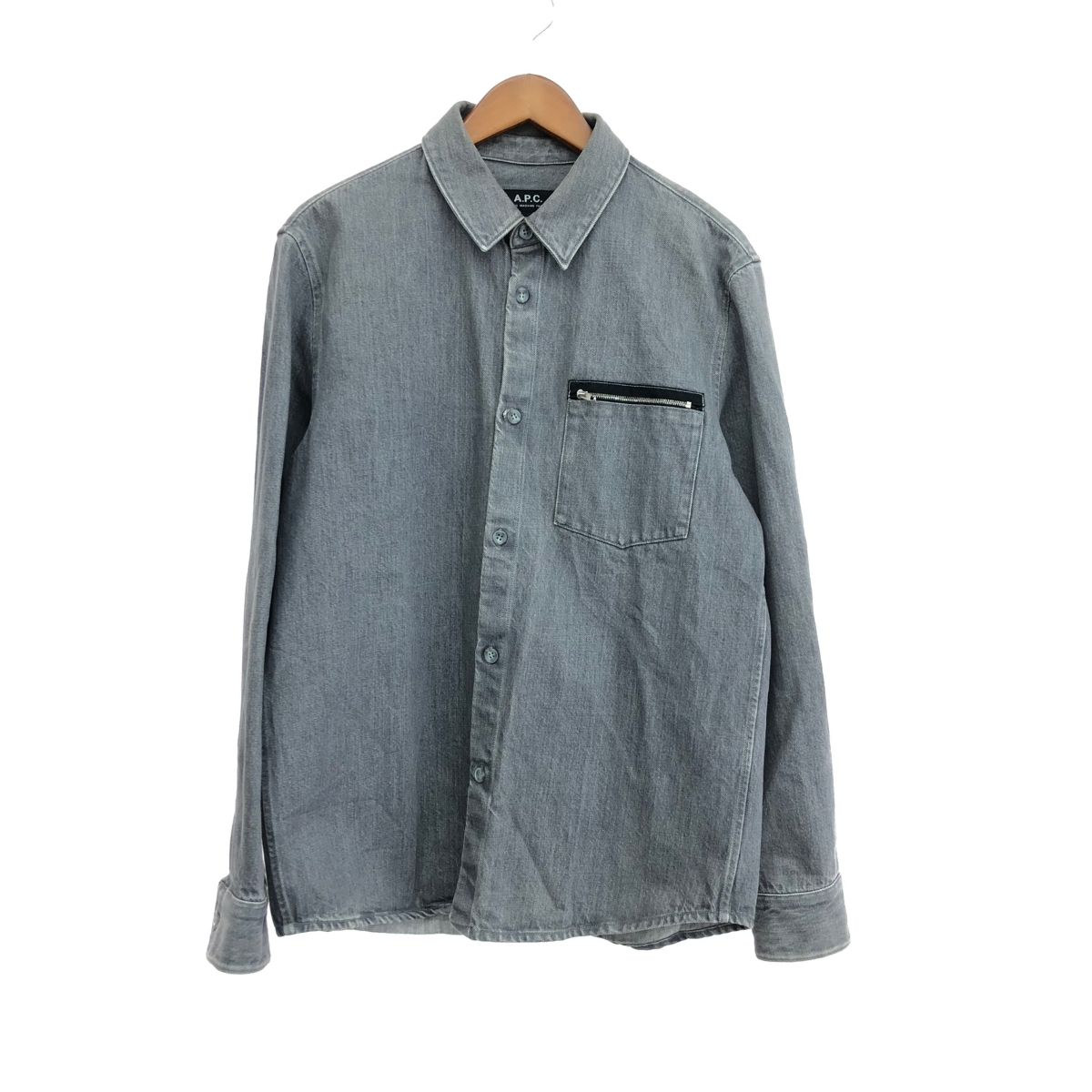 A.P.C. アーペーセー ジップデザインデニムシャツ サイズ:M ホンジュラス製    グレー メンズ / 240001196481 A.P.C. アーペーセー ジップデザインデニムシャツ サイズ:M