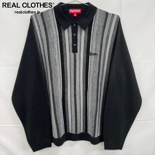 Supreme/シュプリーム【26SS】Multi Stripe Polo Sweater/マルチ ストライプ ポロ セーター/ニット/ブラック/XL