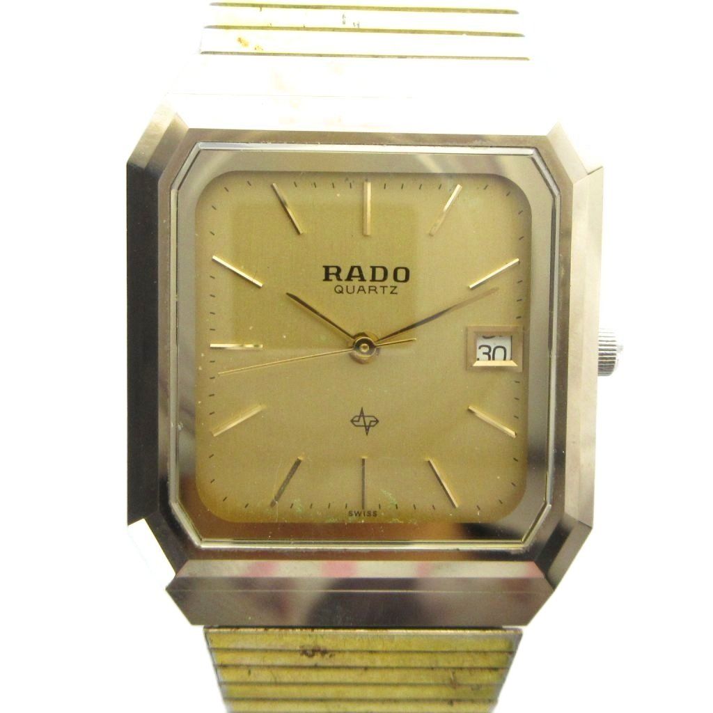 ラドー RADO 129 9517 3 腕時計 ウォッチ クォーツ カレンダー付き スクエア ゴールド色 ■GY18 /MQ