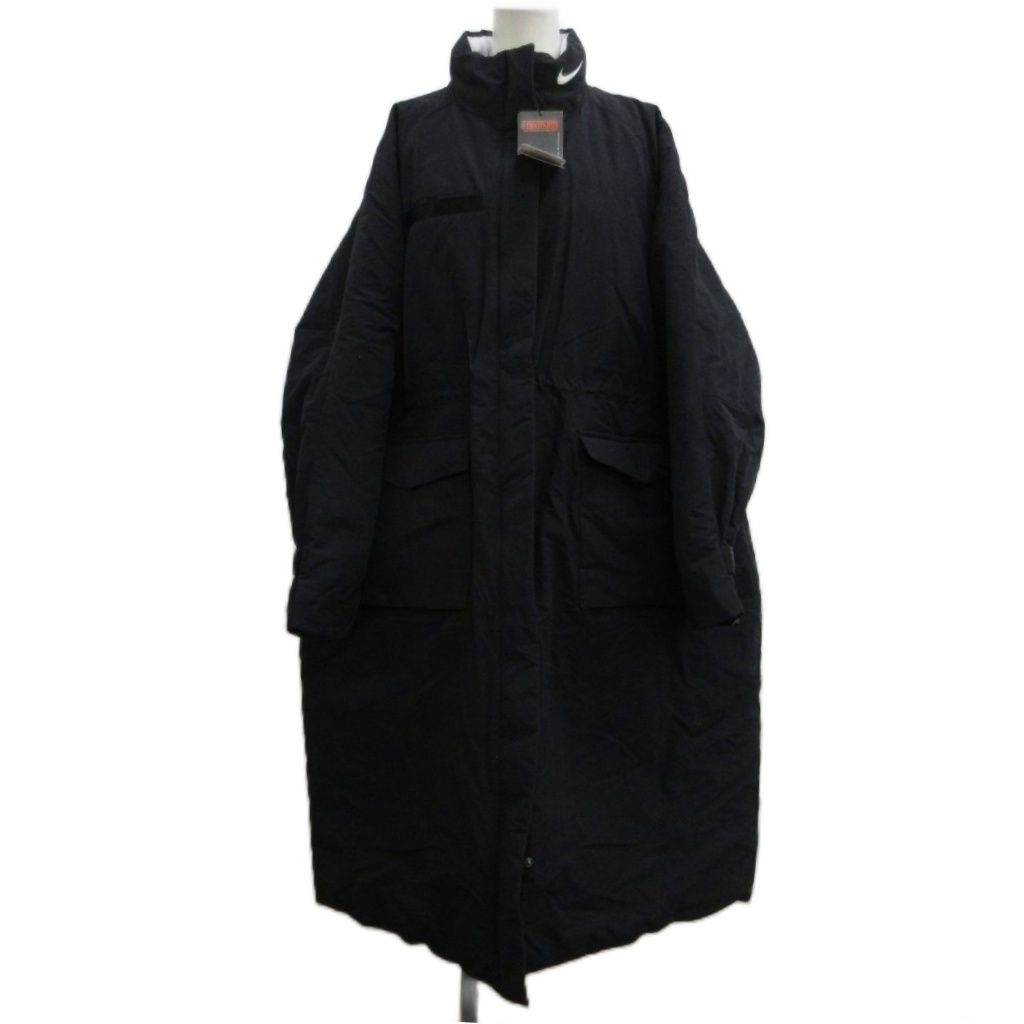 ナイキ NIKE タグ付き WMNS NSW TFRPL REVIVAL FZ L/S PARKA 中綿コート L 黒 ブラック ロング丈 長袖 スタンドカラー DD4651-010 /PP ■GY44