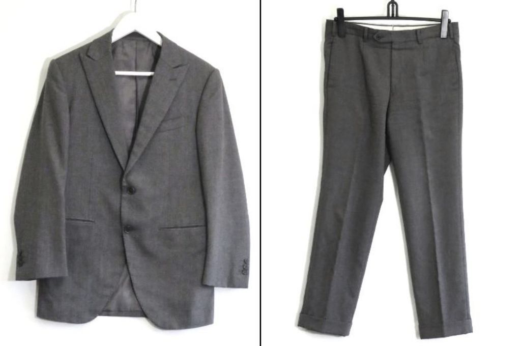 【231903】DRESSTERIOR ドレステリア ウール　メンズスーツ 　セットアップ メンズ ・44 杢グレー