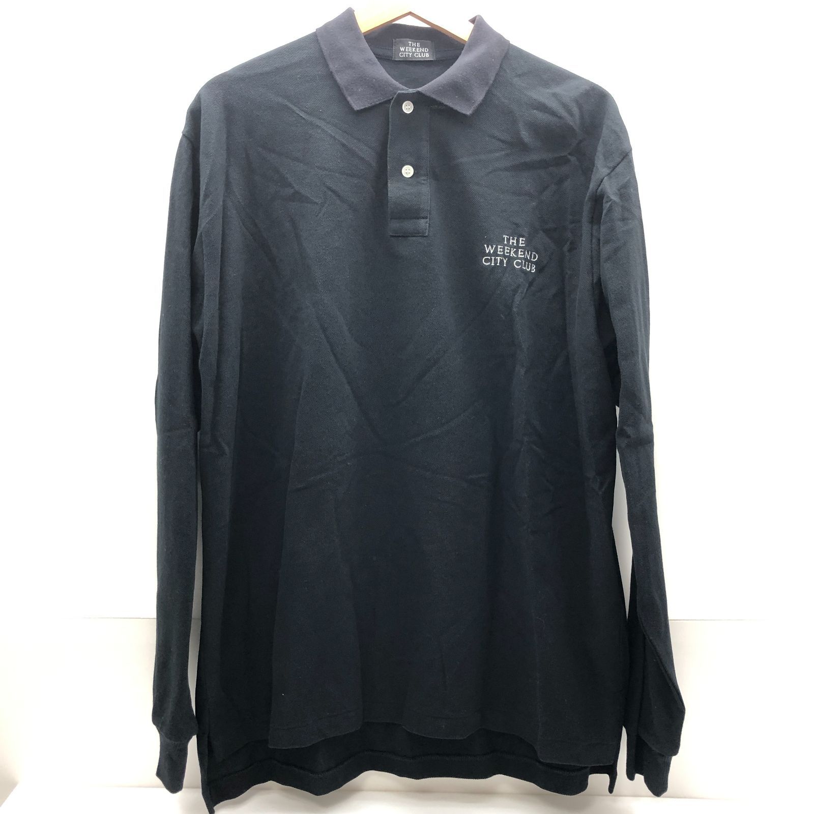 THE WEEKEND CITY CLUB メンズ 長袖 ポロシャツ Mサイズ ブラック 黒 ウィークエンド SGSF26-1900