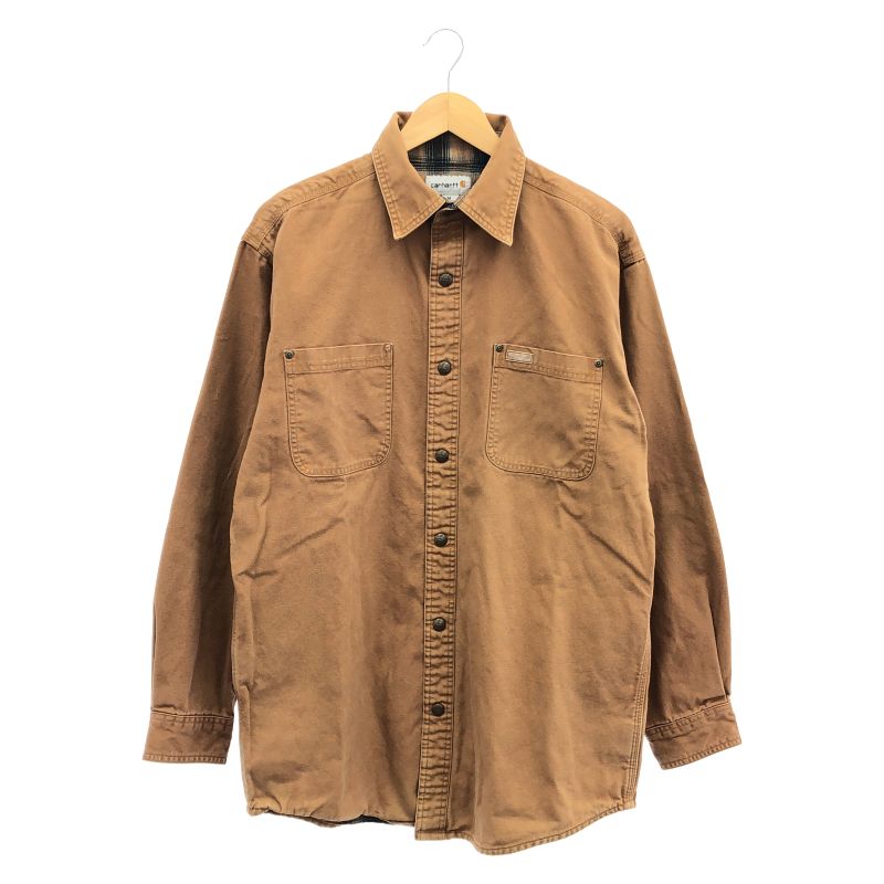 【中古】Carhartt ダックシャツ M ブラウン カーハート[10]