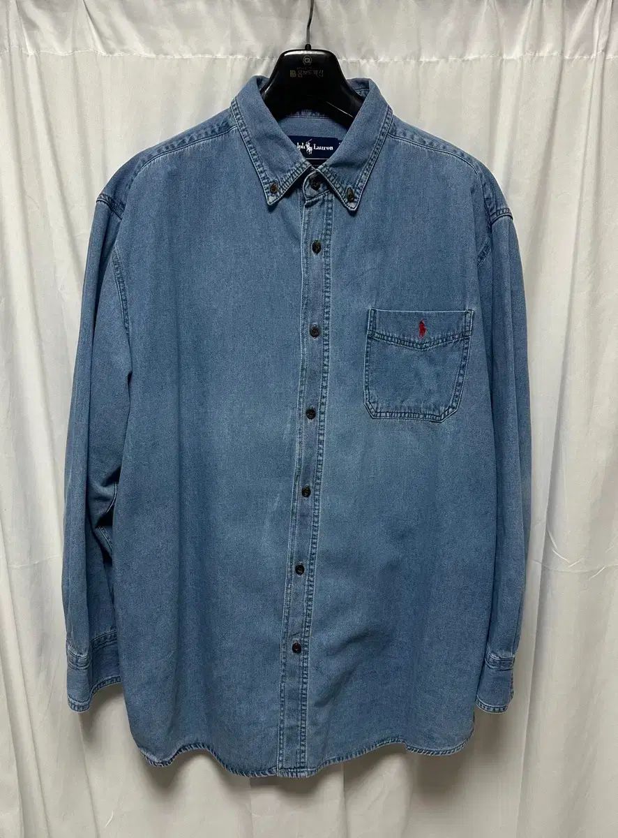 no 185 ポロラルフローレン デニム シャツ 長袖 xxl 状態s級