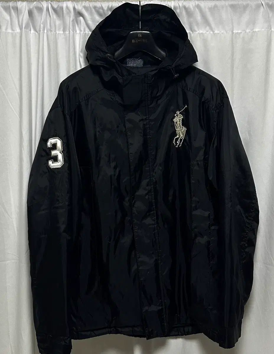 no 192 POLO RALPH LAUREN ブラック ビックポニー フード ウィンドブレーカー アウター XL
