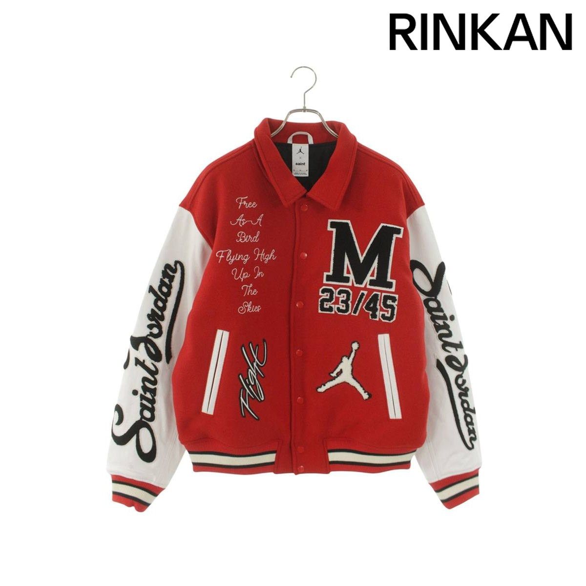 セントマイケル ×ジョーダン JORDAN 26SS SM-MK8-0000-J08 MJSMレザー切替ヴァーシティジャケットブルゾン メンズ M