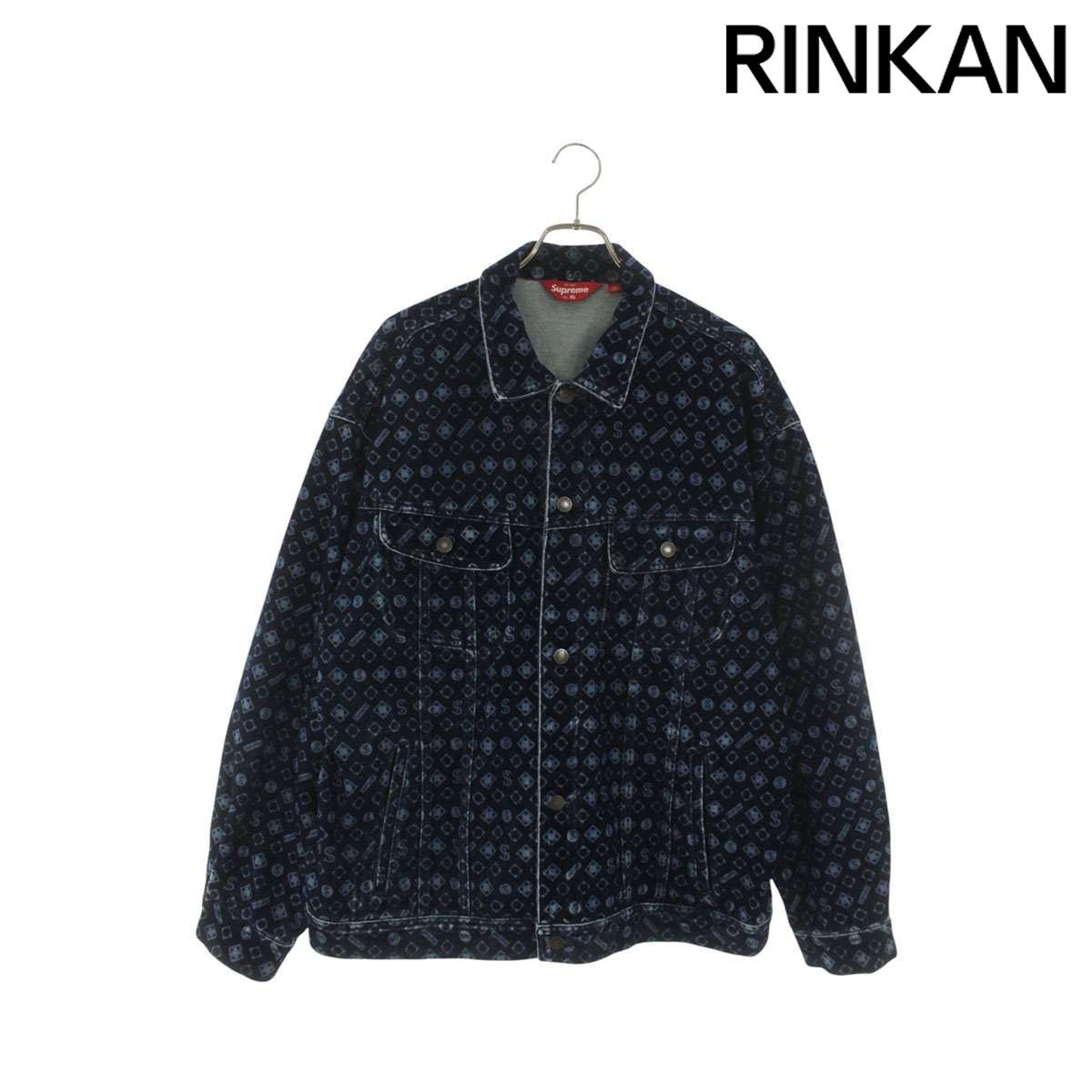 シュプリーム 24AW Flocked Denim Trucker Jacket フロッキーロゴ総柄デニムジャケット メンズ XL 32,201円