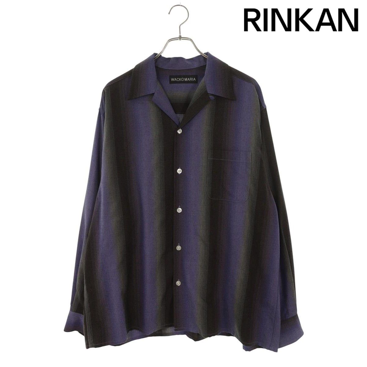 ワコマリア 25SS OMBRE STRIPE OPEN COLLAR SHIRT/25FW-WMS-OC07 オンブレストライプオープンカラーレーヨン長袖シャツ メンズ XL