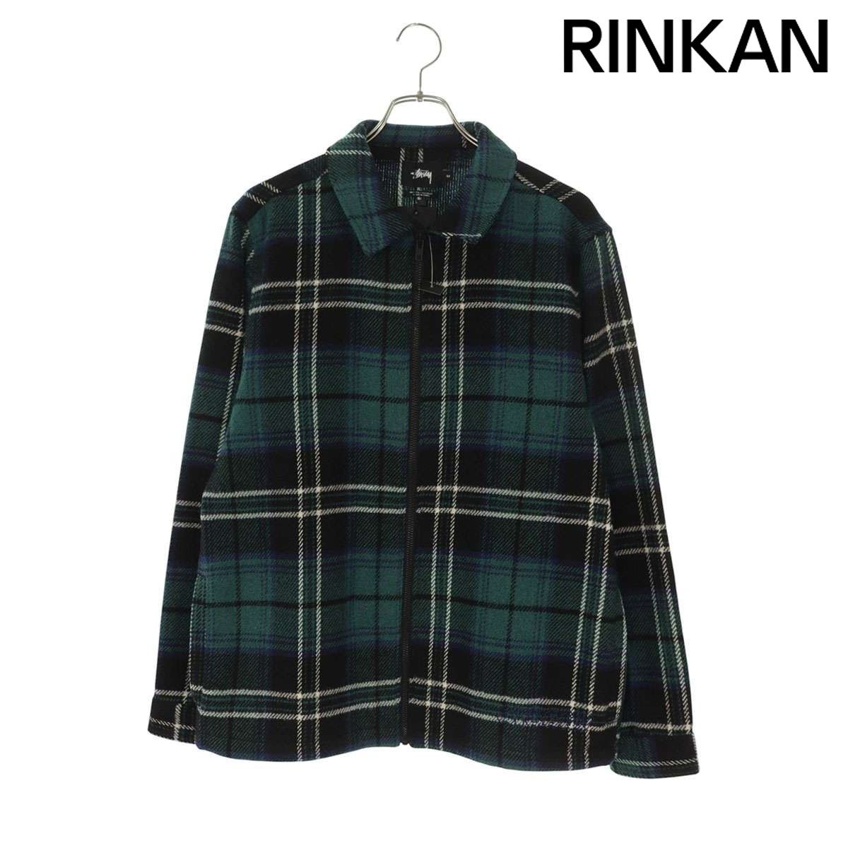 ステューシー HEAVY WOOLPLAID LS SHIRT ジップアップウールチェック長袖シャツ メンズ M