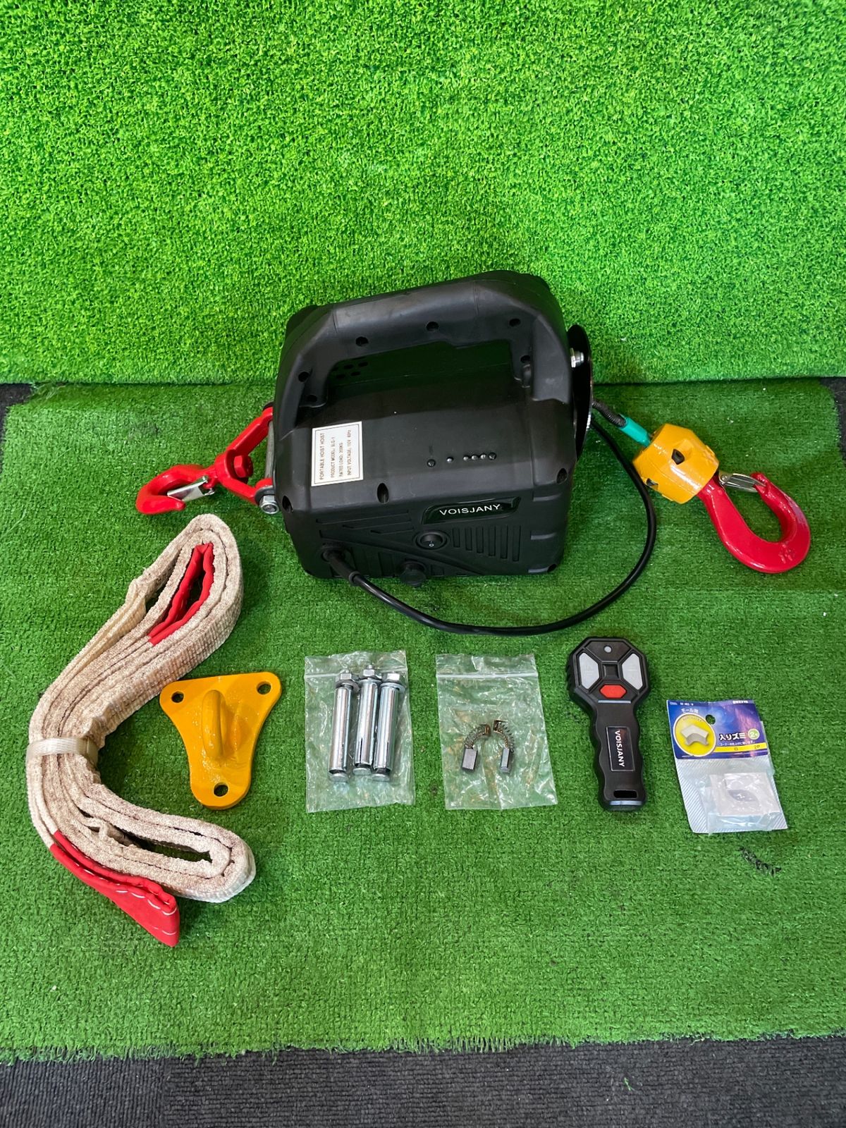 【補足要確認】NEWTRY SLQ-1 ポータブルホイスト 小型電動ウインチ 200kg 110V 60Hz ※現状品(チ-376)