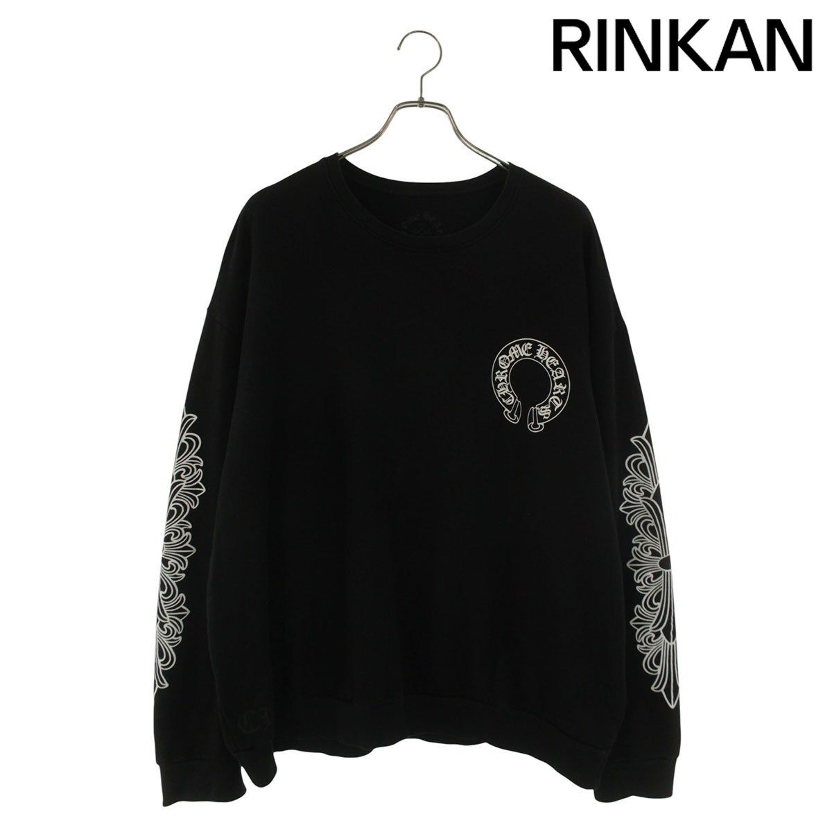 クロムハーツ SWTSHRT PLVR 袖フローラルホースシューバックプリントスウェット メンズ XL