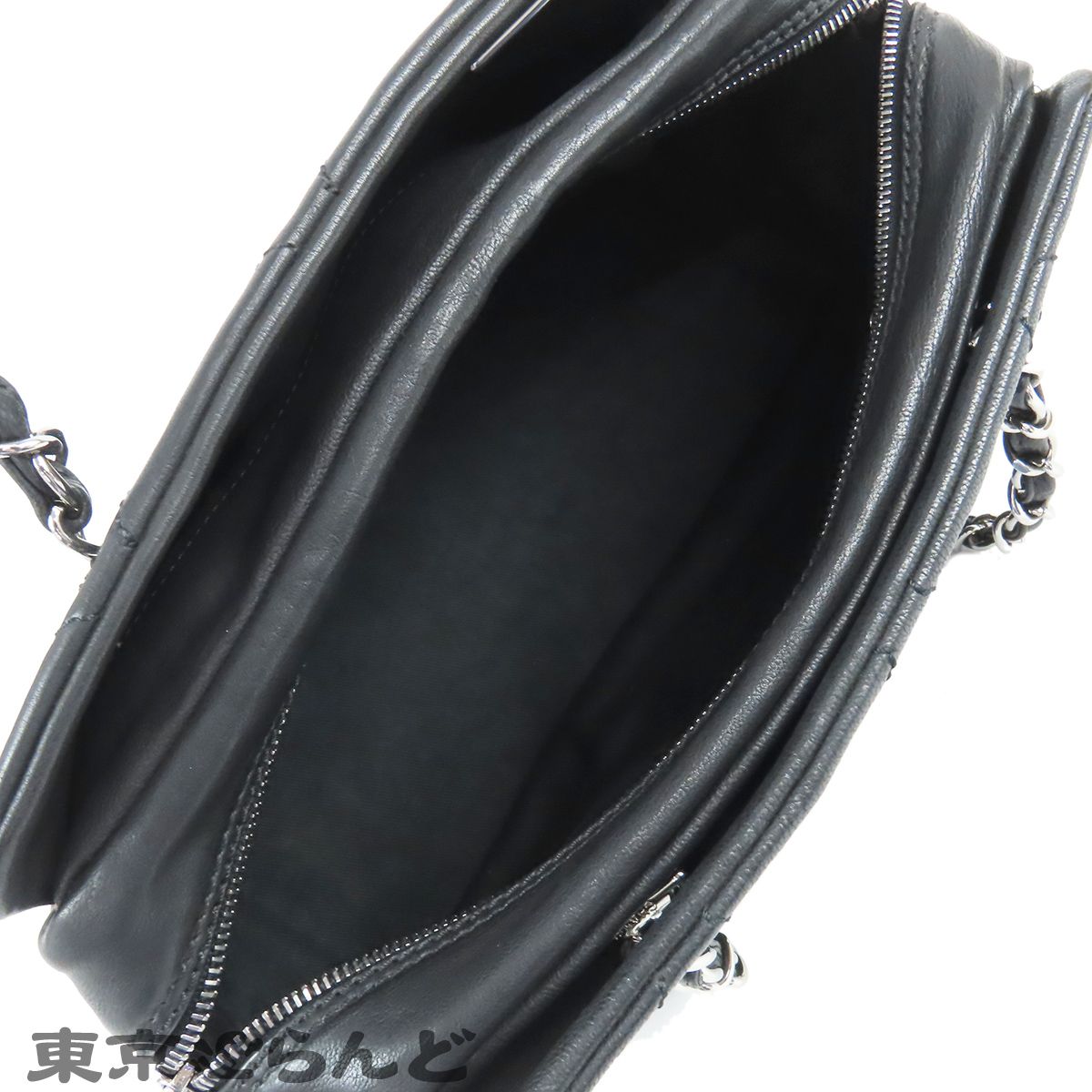 シャネル CHANEL ダイヤステッチ チェーンバッグ A32454 ブラック 黒 