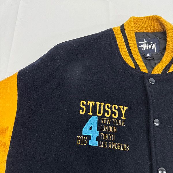 OLD STUSSY 90s 紺タグ BIG4 スタジャン S - メルカリ