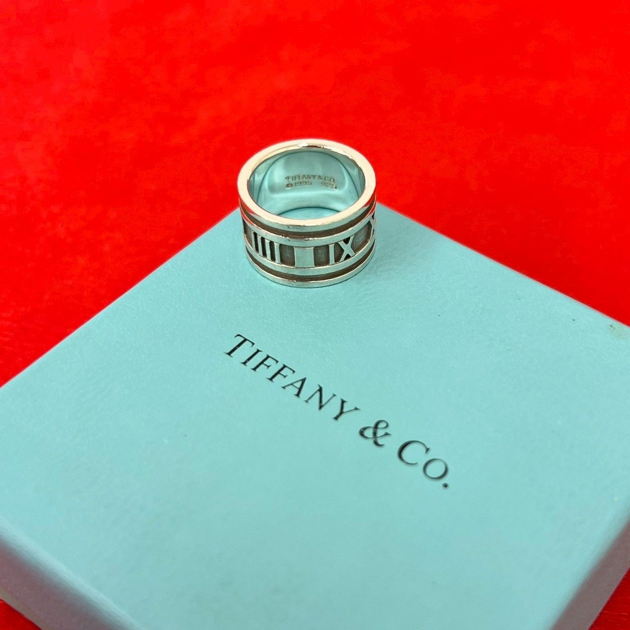 極 美品 TIFFANY&Co. ティファニー ヴィンテージ ワイド アトラス リング シルバー925 指輪 11号 アクセサリー シルバー 618-2