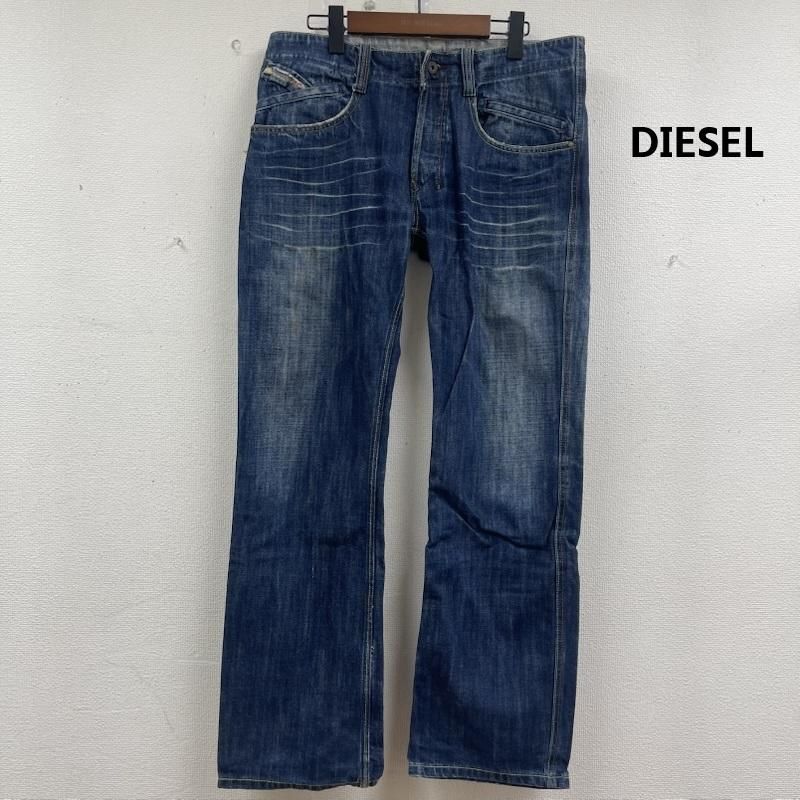 ディーゼル TOHNEE ダメージ加工 レザーラベル ストレート デニム パンツ メンズ 32インチ ISItems【USED】【古着】【中古】50159907