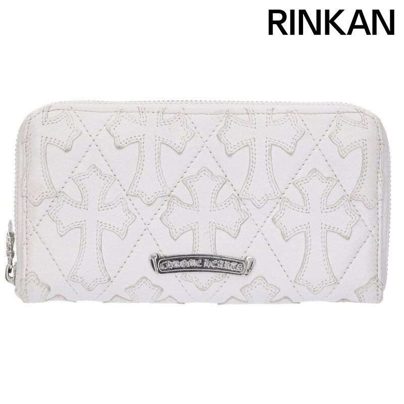 クロムハーツ REC F ZIP/QUILTED セメタリークロスキルティングレザーウォレット財布 メンズ