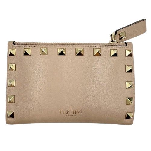 VALENTINO　ヴァレンティノ　カードケース　スタッズ ベージュ