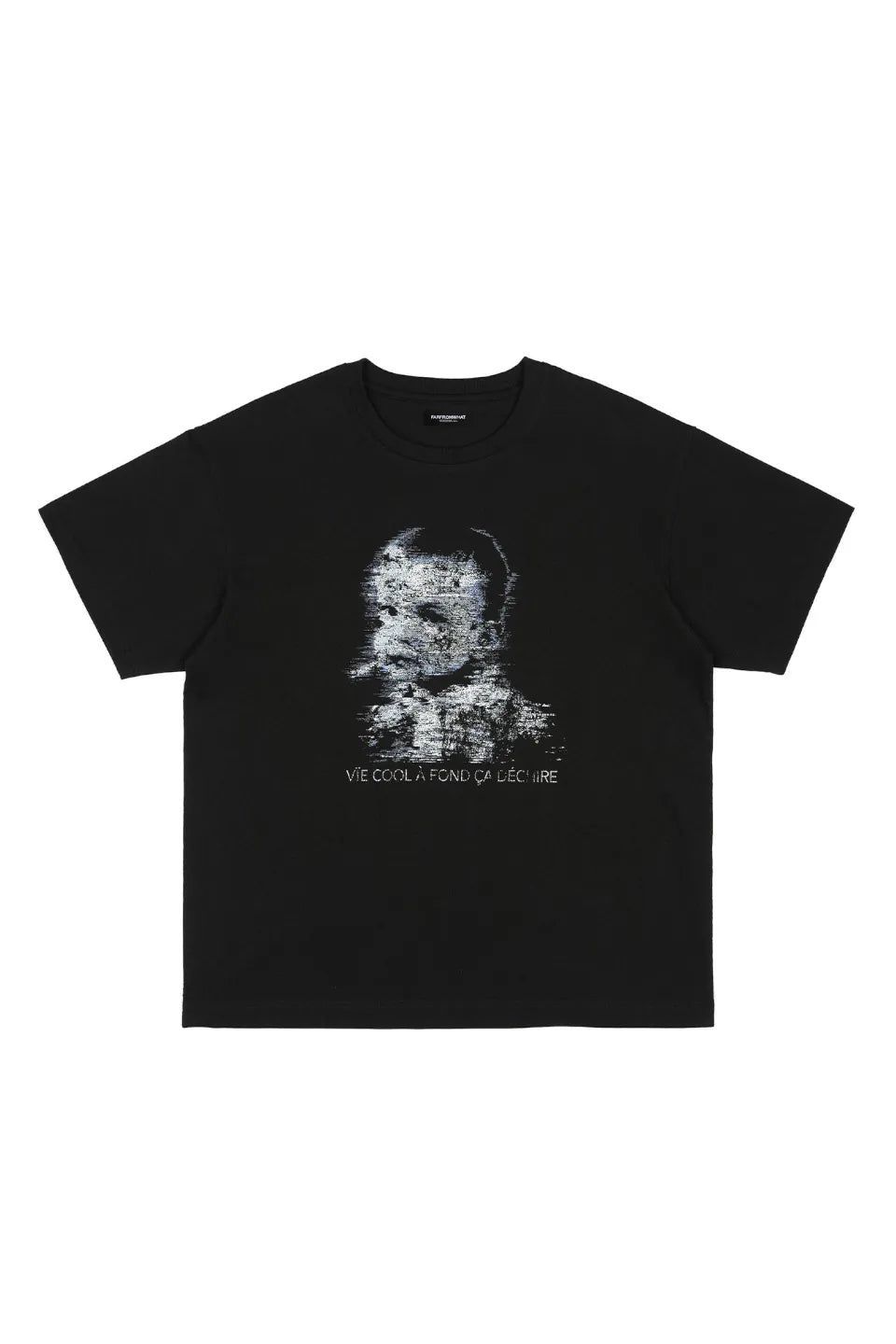 FAR FROM WHAT | GLITCH FACE PRINT T-SHIRT