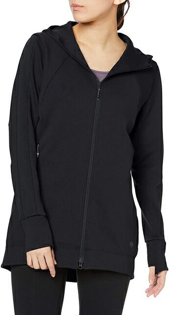 【新品】【Mサイズのみ】DESCENTE(デサント) レディース ウィメンズ ロングパーカー トレーニング シャツ 長袖 フルジップ　ブラック　DMWNJC25Z-BK-M